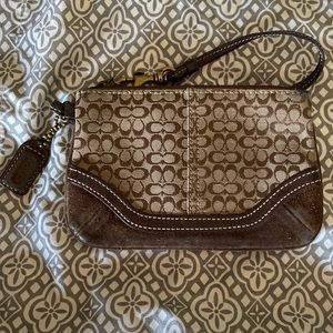 Coach wristlet, brown signature
